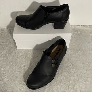 Clarks Collection Emslie Warren Black Leather Shooties Women’s Size 8M